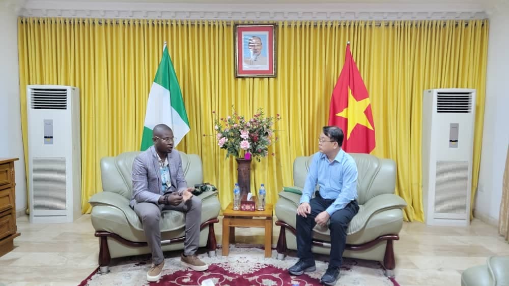 Discussing scholarship pathways at the Embassy of Vietnam in Abuja